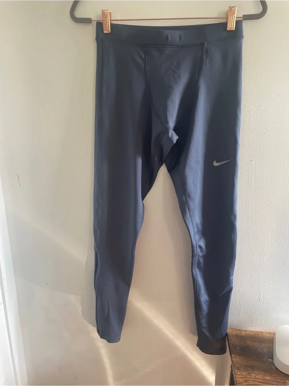 Mens Nike Black and Gray Women's High-Waist Athletic Leggings